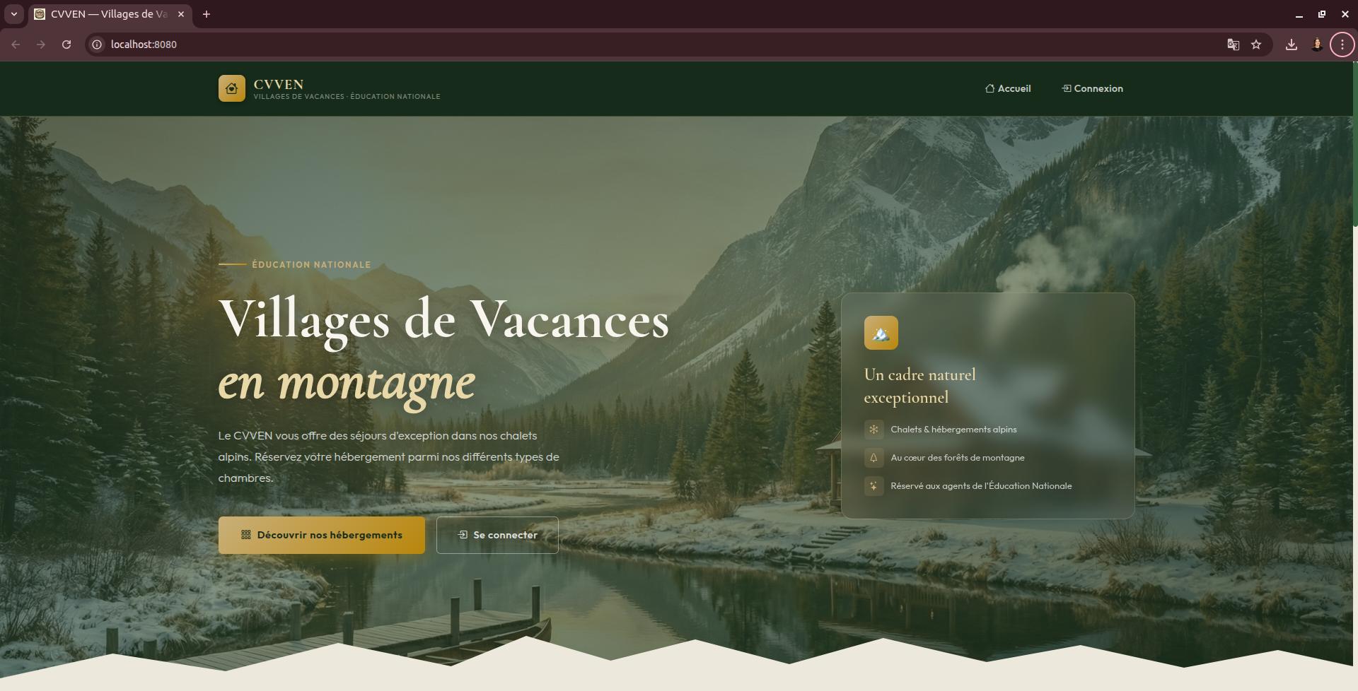 CVVEN - écran d'accueil